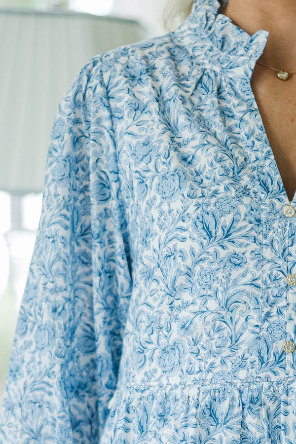NURSING COLLECTION: A Timeless Love Blue Toile Dress