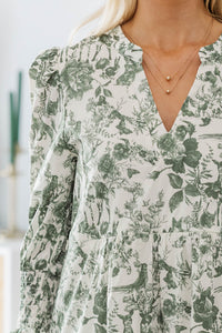 NURSING COLLECTION: What A Surprise Olive Toile Midi Dress