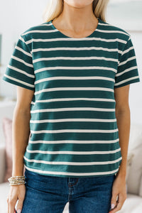 NURSING COLLECTION: Lucky You Green Striped Tee