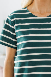 NURSING COLLECTION: Lucky You Green Striped Tee