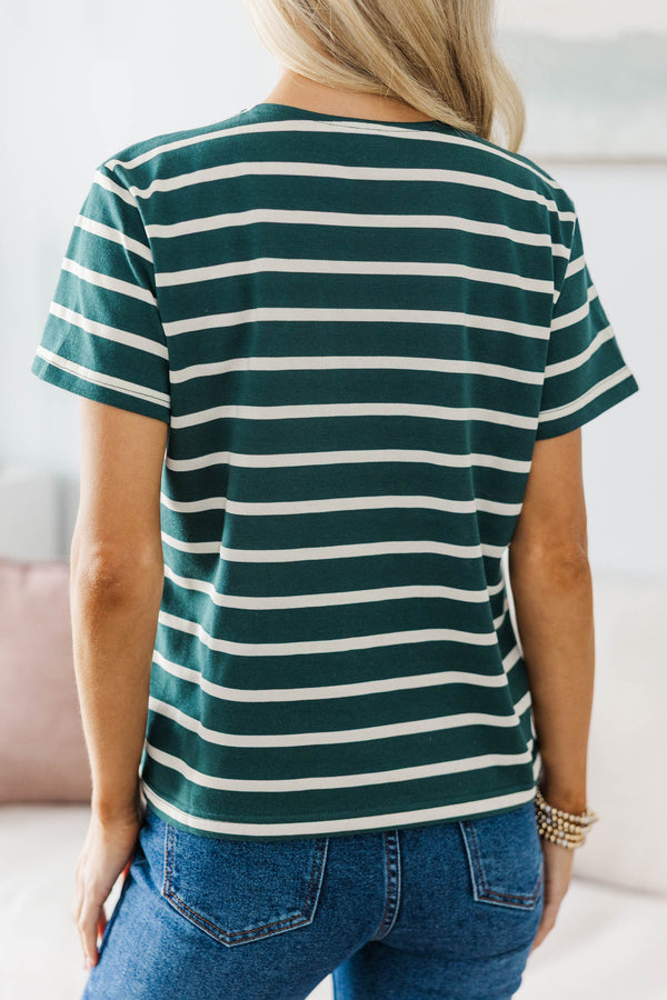 NURSING COLLECTION: Lucky You Green Striped Tee