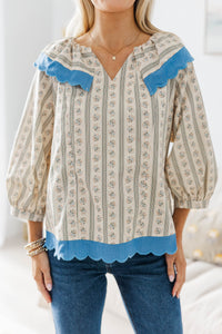 NURSING COLLECTION: Wrapped In Your Love Cream Scalloped Blouse
