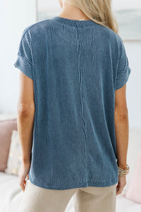 NURSING COLLECTION: Catch On Navy Ribbed Top