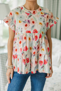 NURSING COLLECTION: Hear Your Call Cream Floral Babydoll Top