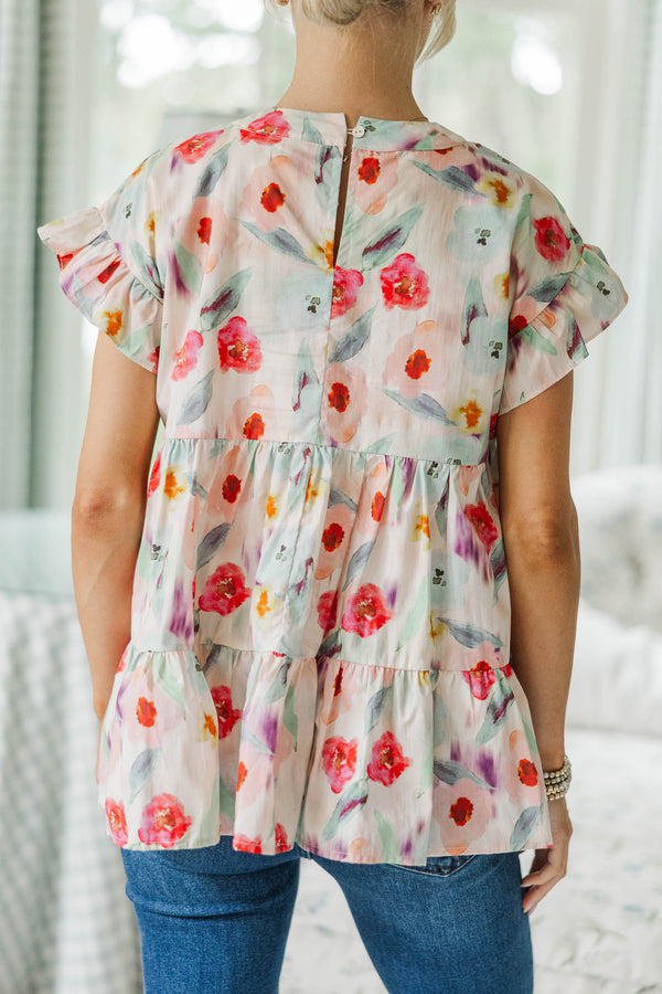 NURSING COLLECTION: Hear Your Call Cream Floral Babydoll Top