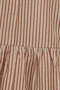 NURSING COLLECTION: Hear Your Call Brown Striped Babydoll Top