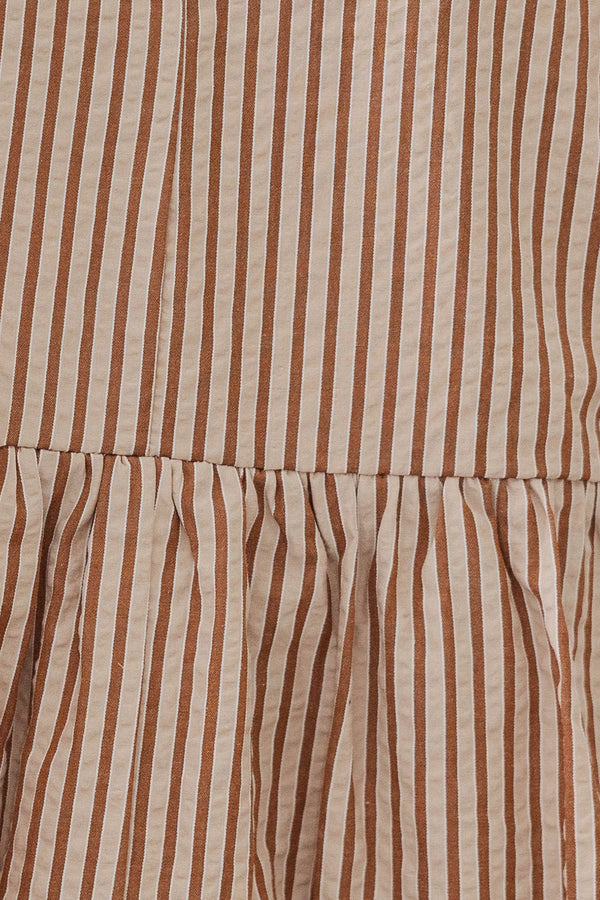 NURSING COLLECTION: Hear Your Call Brown Striped Babydoll Top