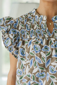 NURSING COLLECTION: All For Love Brown Floral Blouse