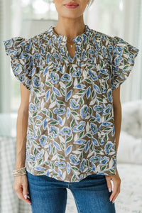 NURSING COLLECTION: All For Love Brown Floral Blouse