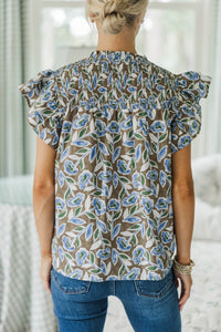 NURSING COLLECTION: All For Love Brown Floral Blouse