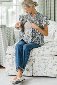 NURSING COLLECTION: All For Love Brown Floral Blouse