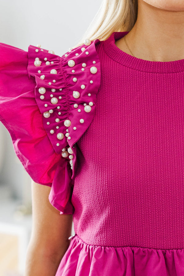 NURSING COLLECTION: Everyday Dreaming Magenta Embellished Blouse