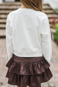 Girls: Pumpkin Patch Cutie White Graphic Sweatshirt