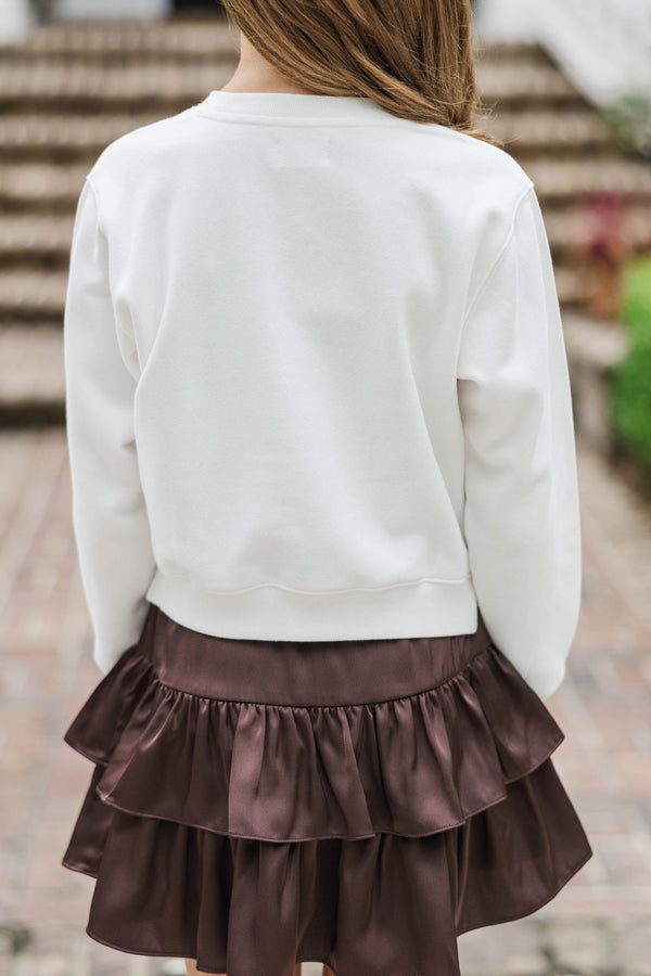 Girls: Pumpkin Patch Cutie White Graphic Sweatshirt