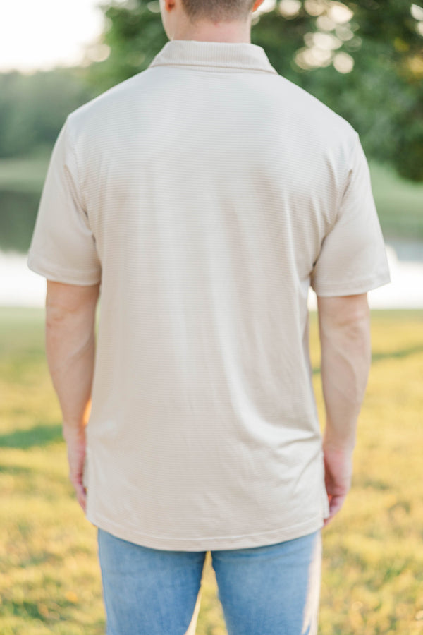 Mens: On Par Brown Striped Collared Shirt