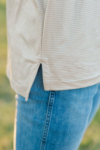 Mens: On Par Brown Striped Collared Shirt