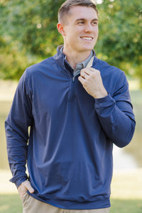 Mens: The Everyday Classic Navy Half-Zip Pullover