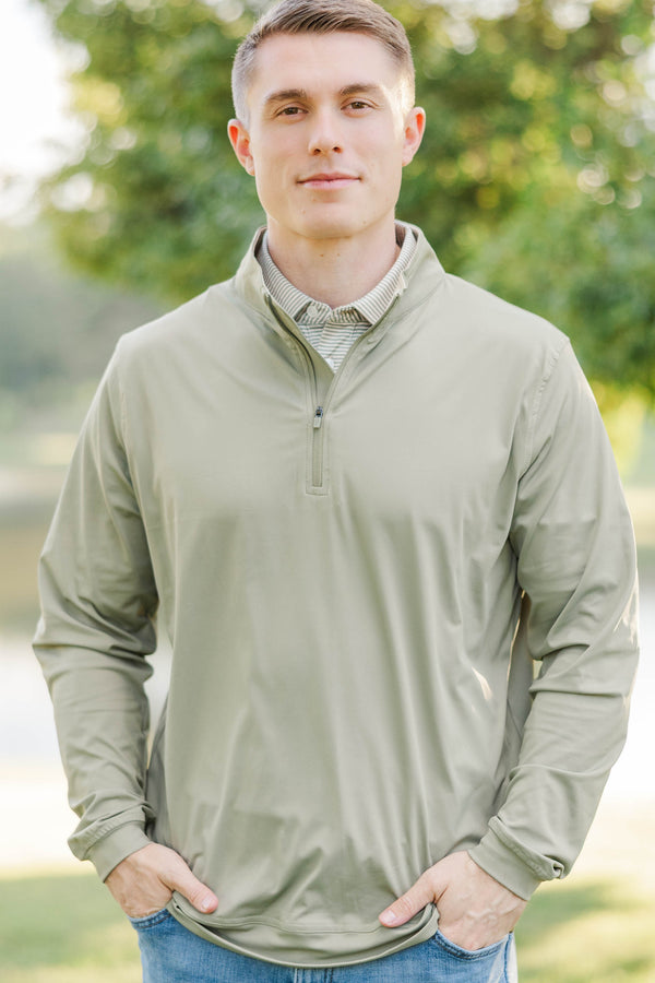 Mens: The Everyday Classic Olive Half-Zip Pullover