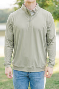 Mens: The Everyday Classic Olive Half-Zip Pullover