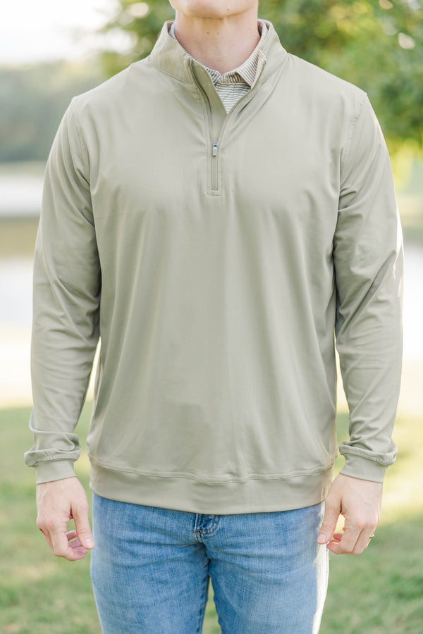 Mens: The Everyday Classic Olive Half-Zip Pullover