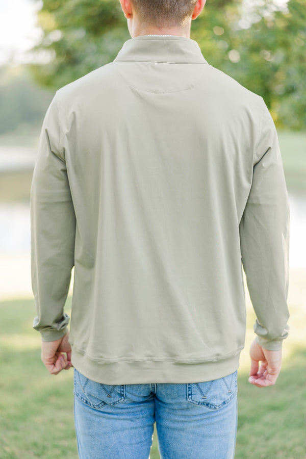 Mens: The Everyday Classic Olive Half-Zip Pullover