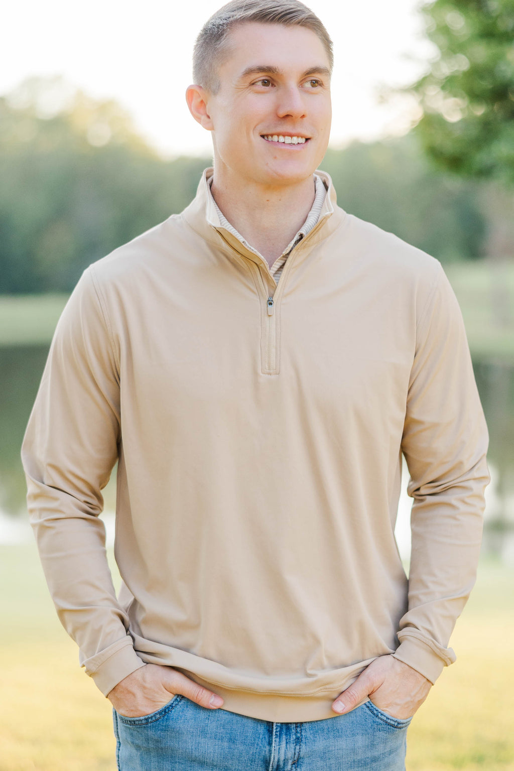 Mens: The Everyday Classic Brown Half-Zip Pullover – Shop the Mint