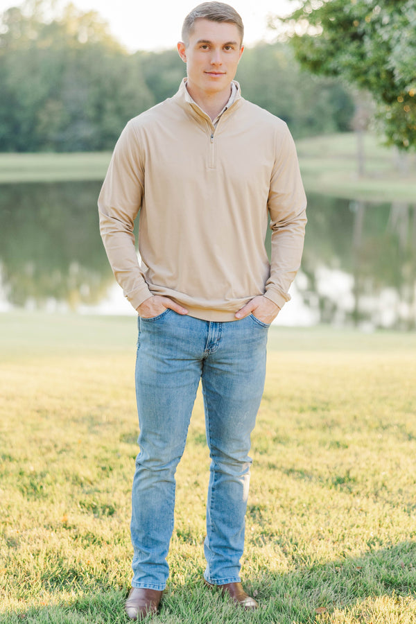 Mens: The Everyday Classic Brown Half-Zip Pullover