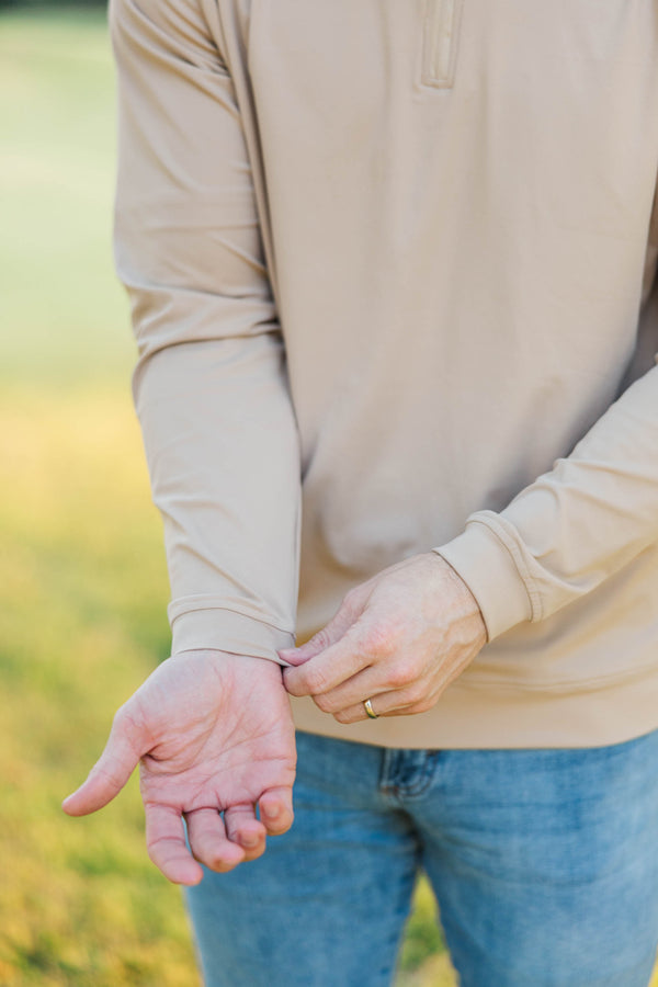 Mens: The Everyday Classic Brown Half-Zip Pullover