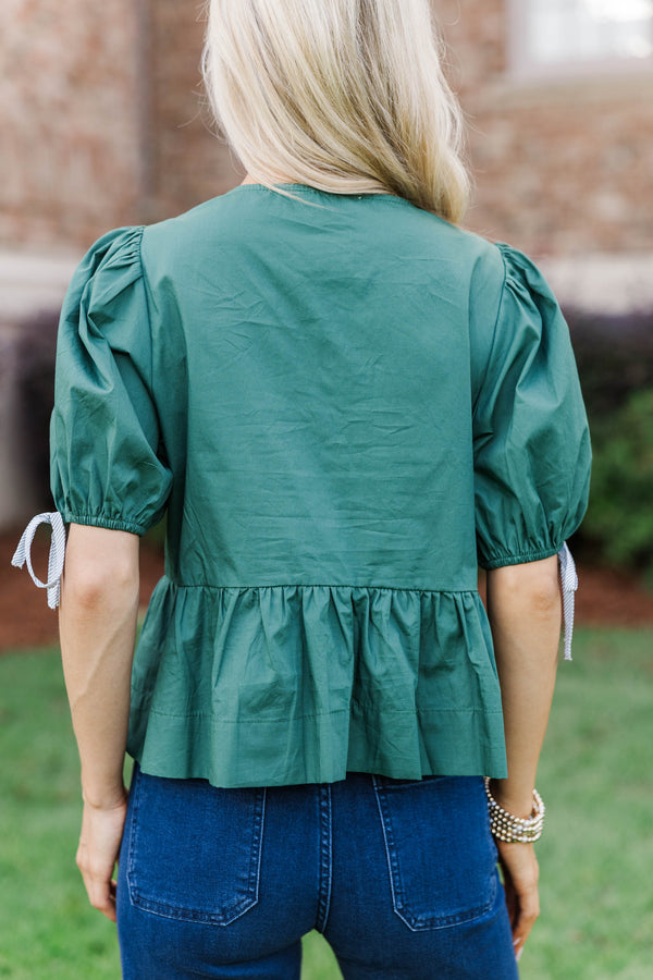 Pine And Proper Teal Green Babydoll Top
