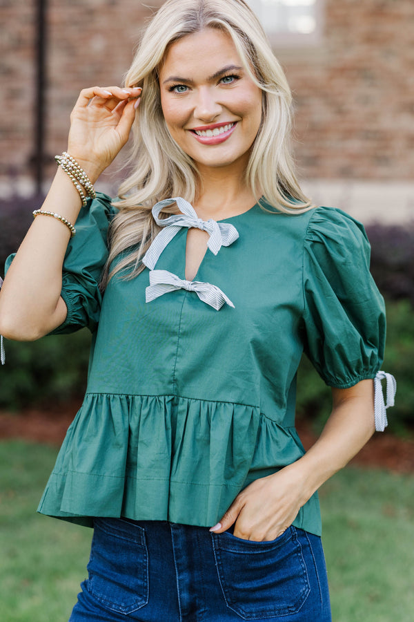 Pine And Proper Teal Green Babydoll Top
