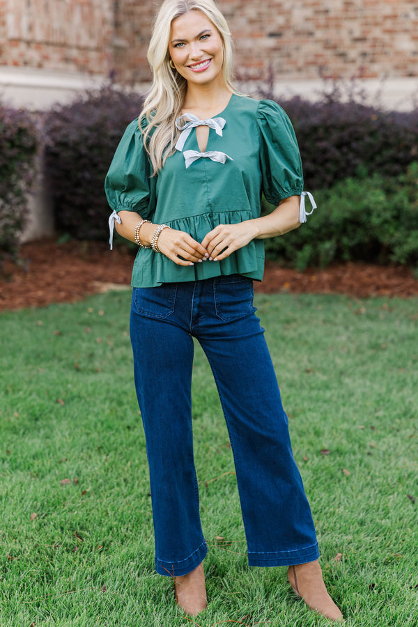 Pine And Proper Teal Green Babydoll Top