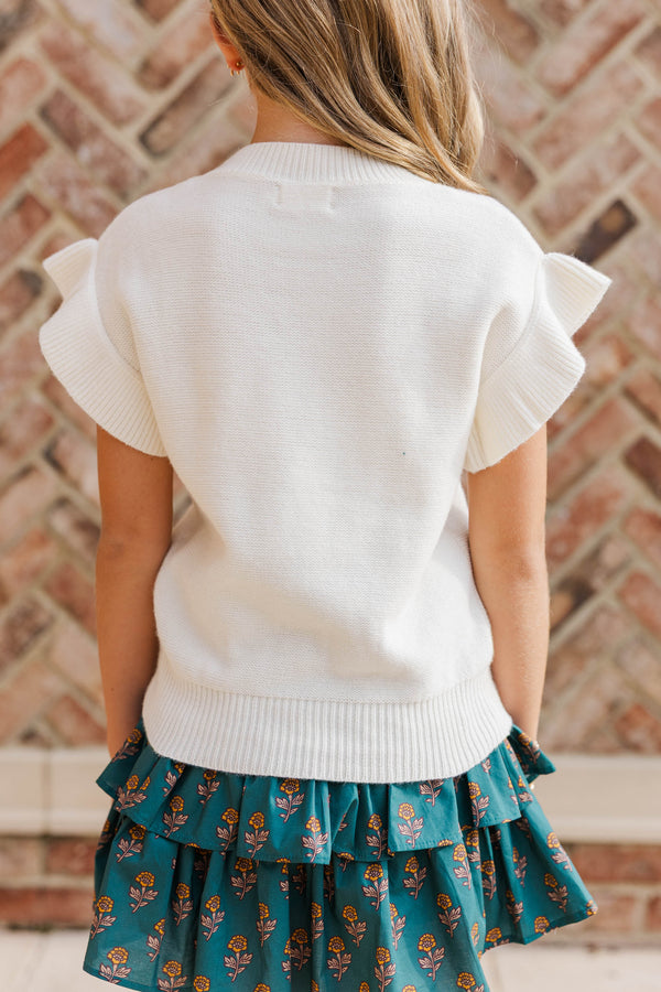 Girls: Pine And Proper Emerald Bow Sweater