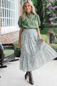 Evergreen Moments Olive Blouse