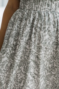 Evergreen Moments Olive Toile Midi Skirt