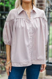 Harvest Bloom Brown Striped Blouse