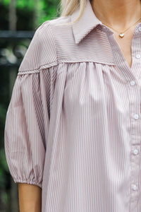 Harvest Bloom Brown Striped Blouse