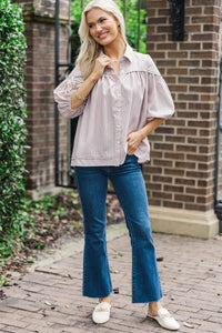 Harvest Bloom Brown Striped Blouse