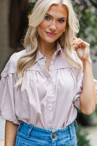 Harvest Bloom Brown Striped Blouse