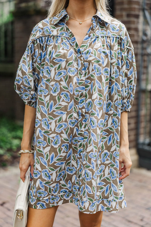 Harvest Bloom Brown Floral Babydoll Dress