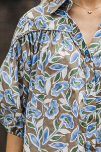 Harvest Bloom Brown Floral Babydoll Dress