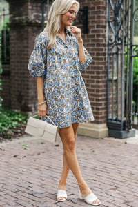 Harvest Bloom Brown Floral Babydoll Dress