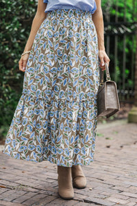 Harvest Bloom Brown Floral Midi Skirt