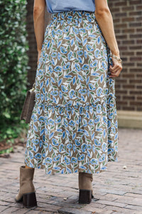 Harvest Bloom Brown Floral Midi Skirt
