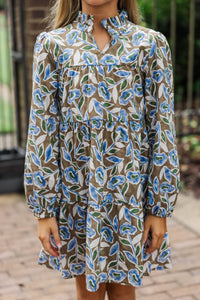 Girls: Harvest Bloom Brown Floral Babydoll Dress