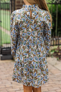 Girls: Harvest Bloom Brown Floral Babydoll Dress