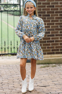 Girls: Harvest Bloom Brown Floral Babydoll Dress