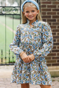 Girls: Harvest Bloom Brown Floral Babydoll Dress