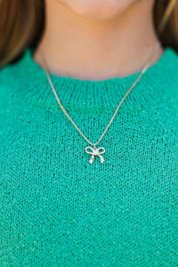 Girls: The Dainty Gold Bow Necklace