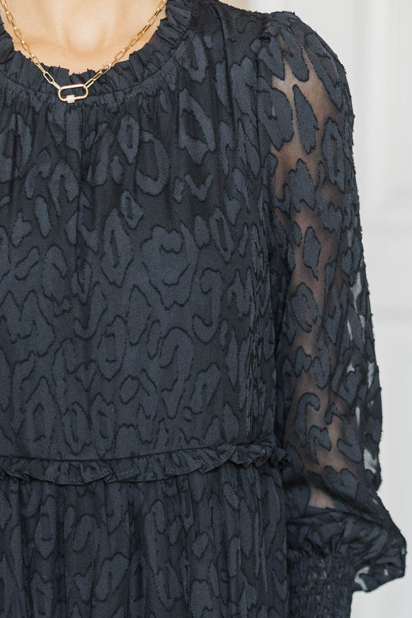 NURSING COLLECTION: What It Means Black Leopard Dress