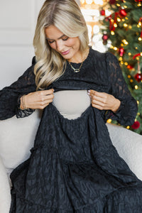 NURSING COLLECTION: What It Means Black Leopard Dress